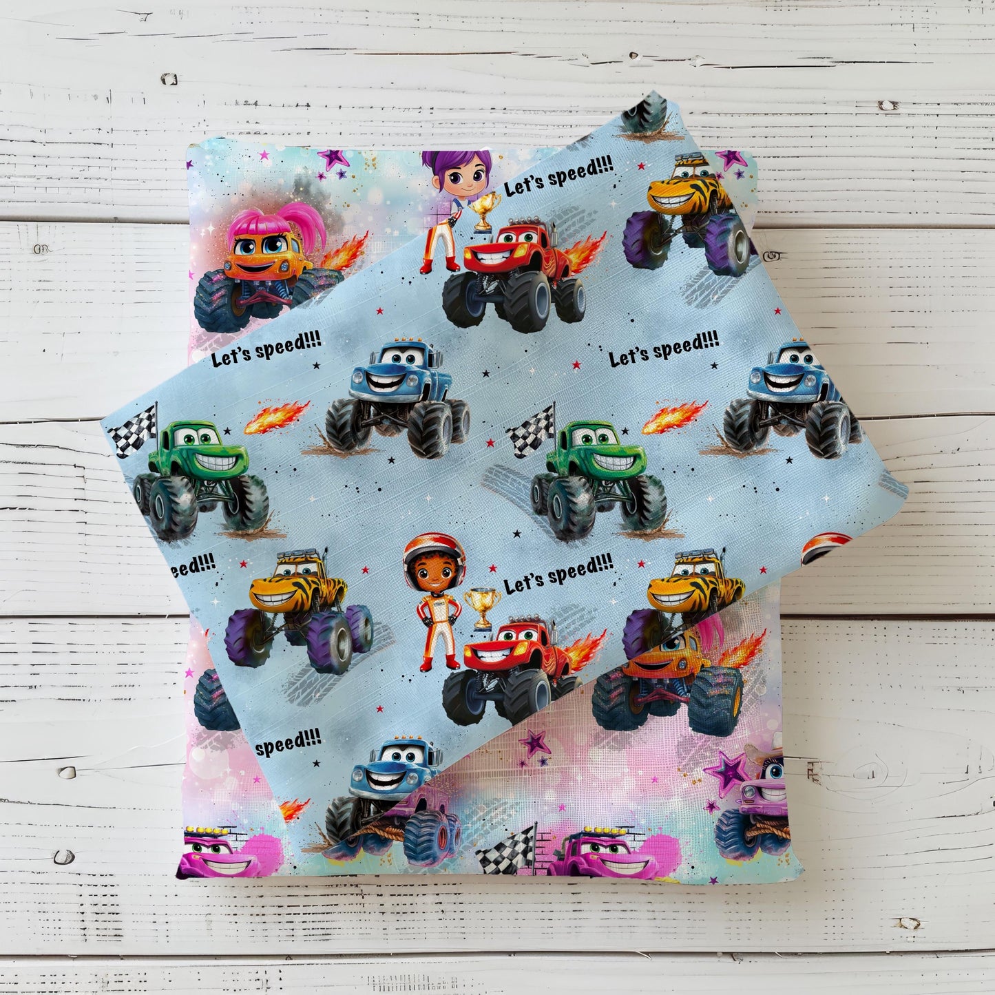 Sweatshirt Kinder "Monstertruck" blau - French Terry