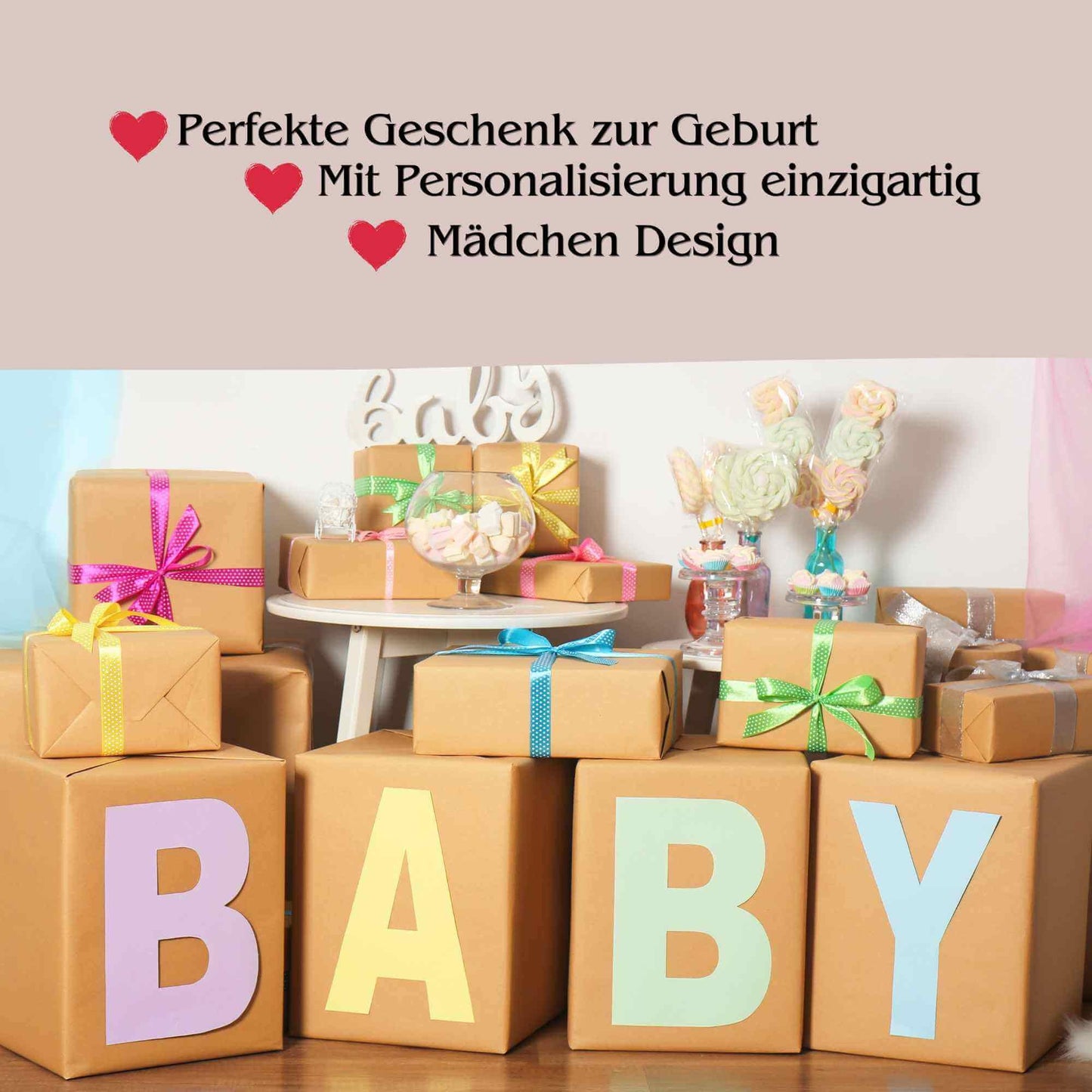 Geschenk zur Geburt: Babystrampler mit niedlichem Einhorn- und Fuchs-Print, liebevoll verpackt und personalisierbar mit Wunschname