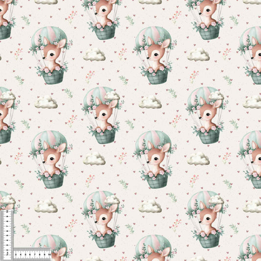 Stoffe Meterware "Reh" - Jersey oder French Terry