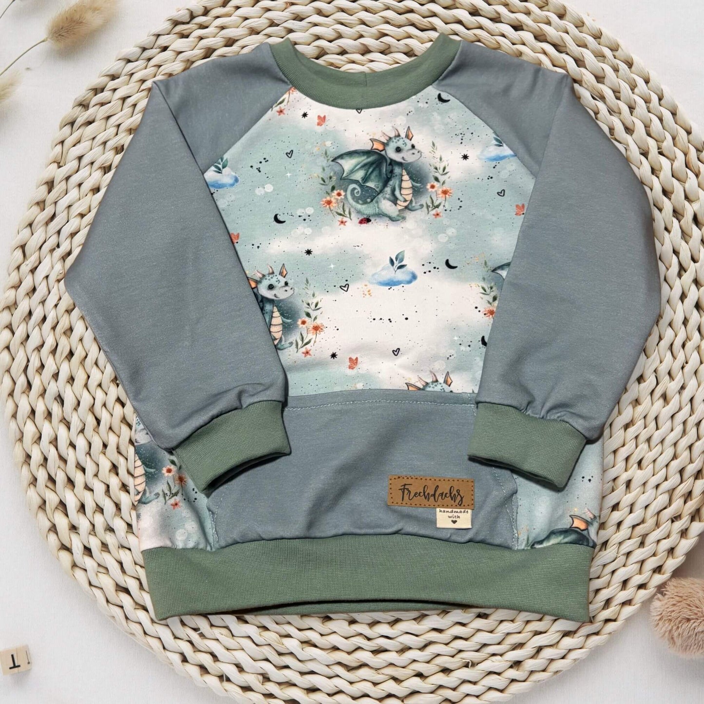 Raglan Sweatshirt Kinder "Drachen" – French Terry