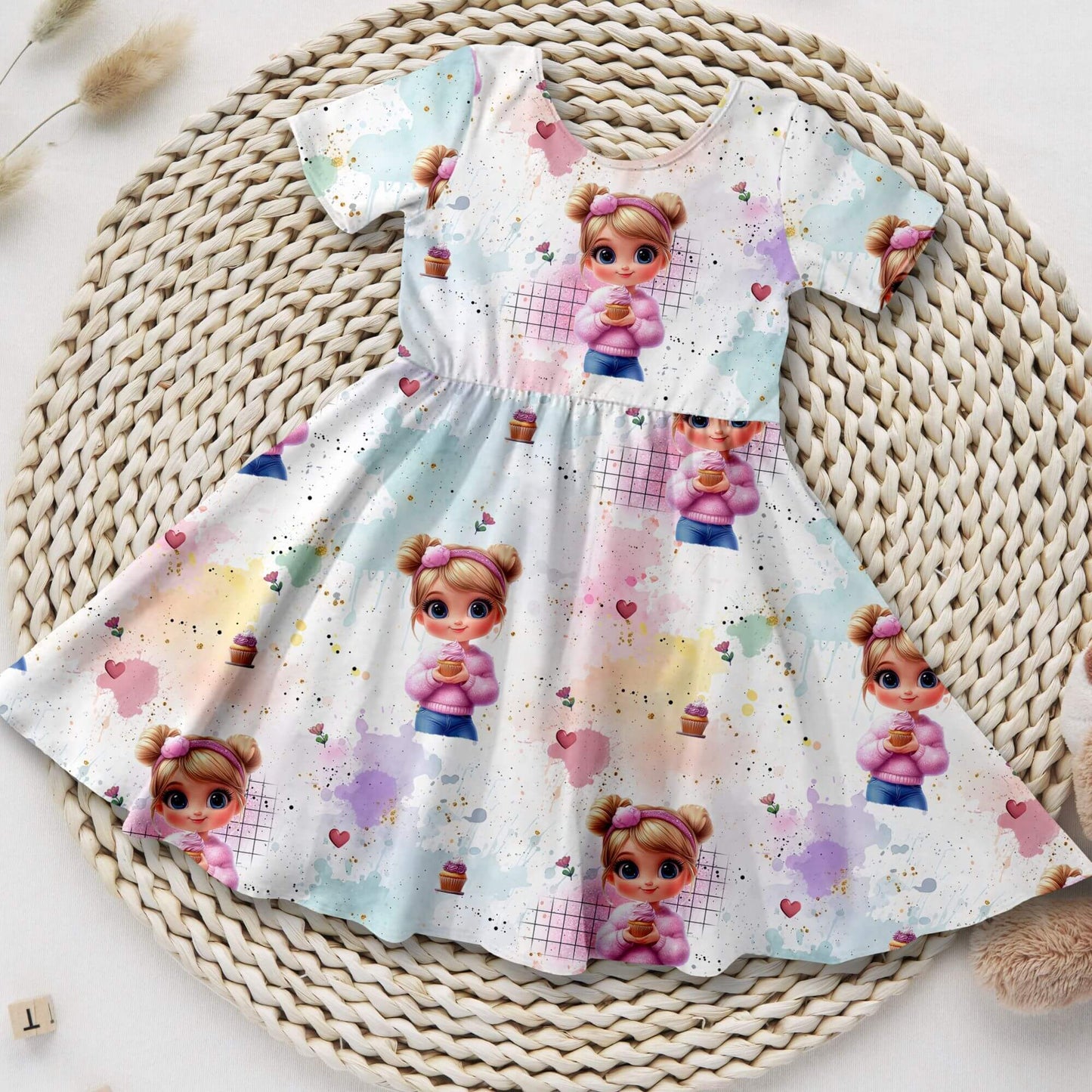 Drehkleid "Cup Cake Girl" aus French Terry