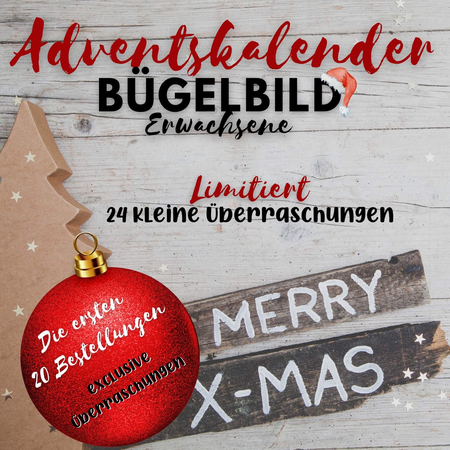 Adventskalender Bügelbild für Erwachsene
