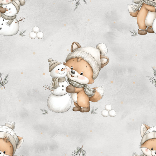 French Terry „Fuchs & Schneemann" Weihnachten - 0,5m
