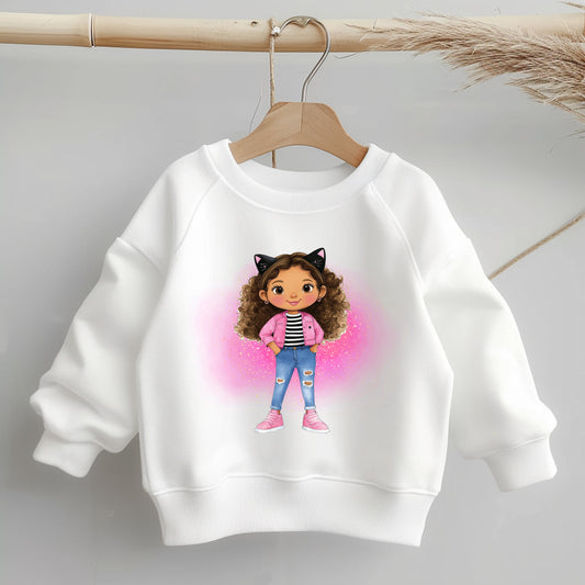 Glitzer-/Bügelbild "Katzentastisch gestylt"