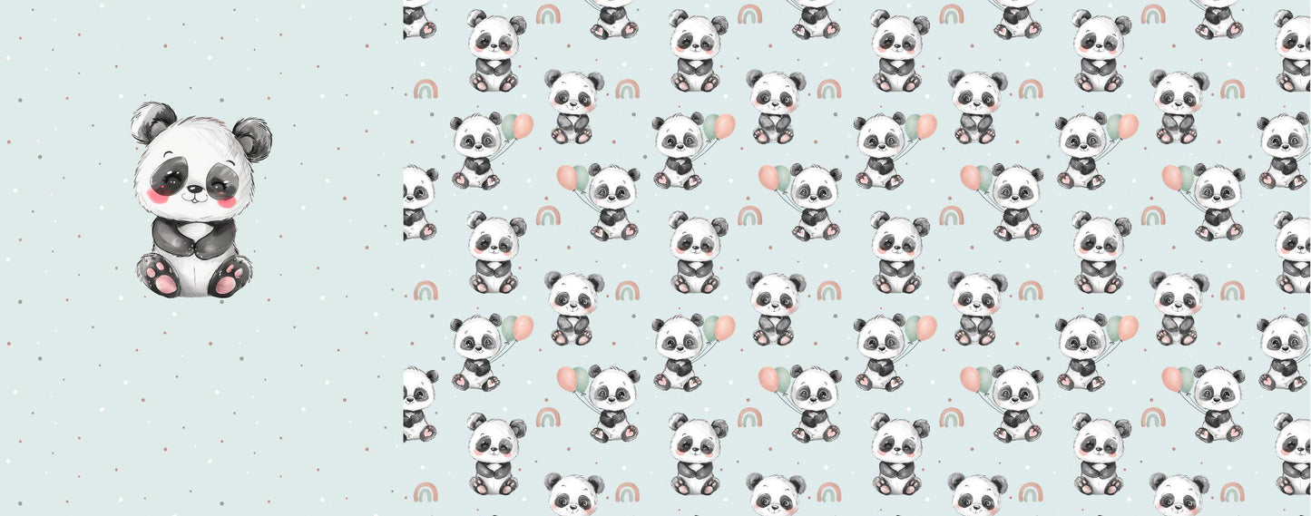 Stoff Panel "Mini Panda" -Jersey oder French Terry - inkl. Muster