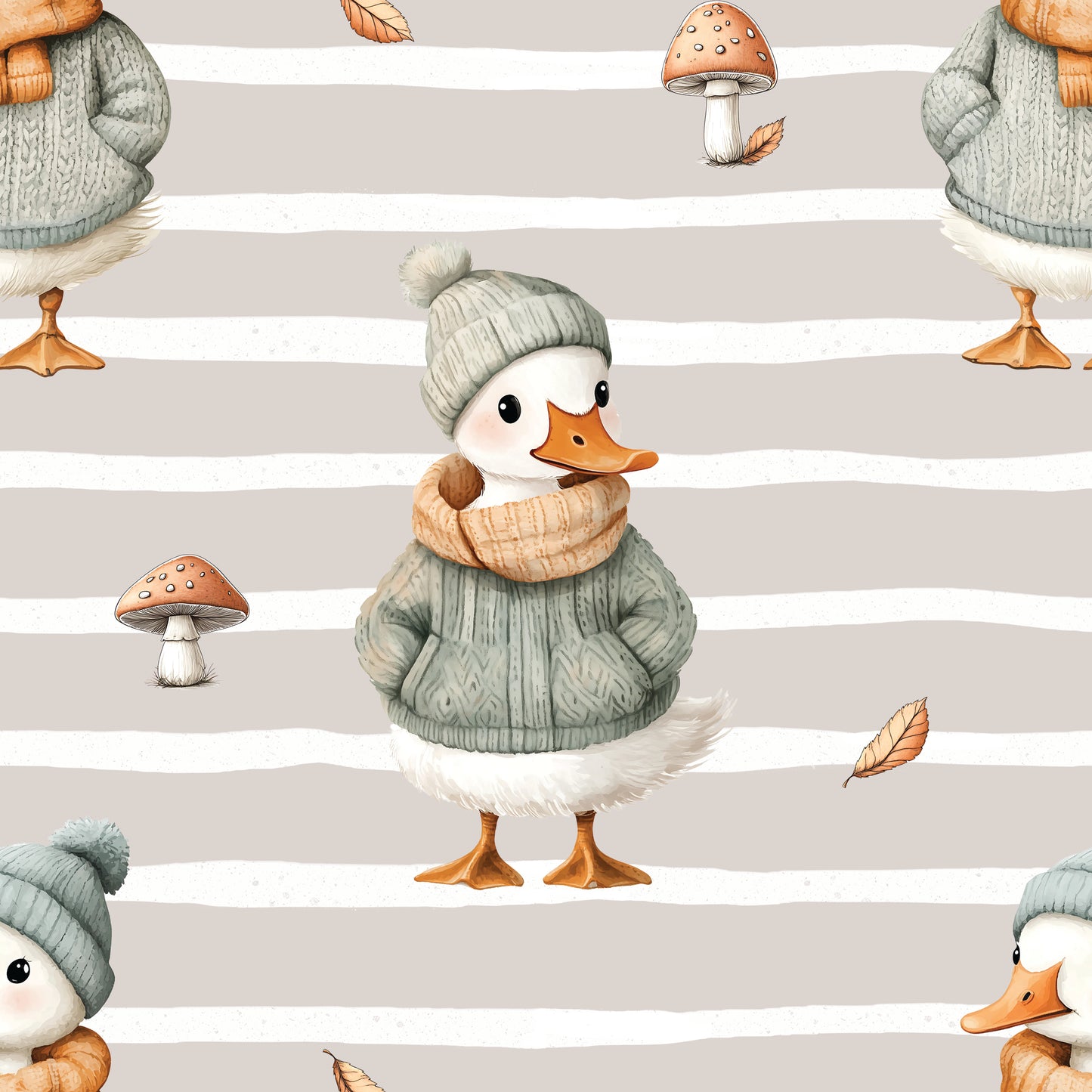 Stoffe Meterware " Herbst Gans" - Jersey oder French Terry