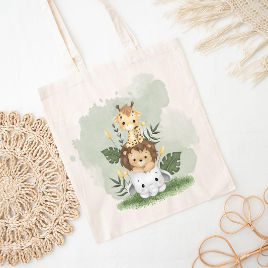 Personalisiertes Gastgeschenk kleine Jutebeutel - Safari