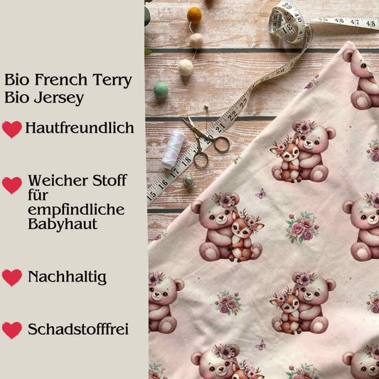 Handmade Beanie Mütze "Bär & Reh"