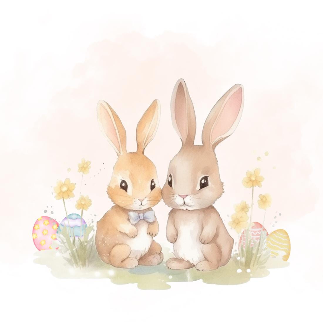 Bügelbilder für Textilien "Osterhasen"