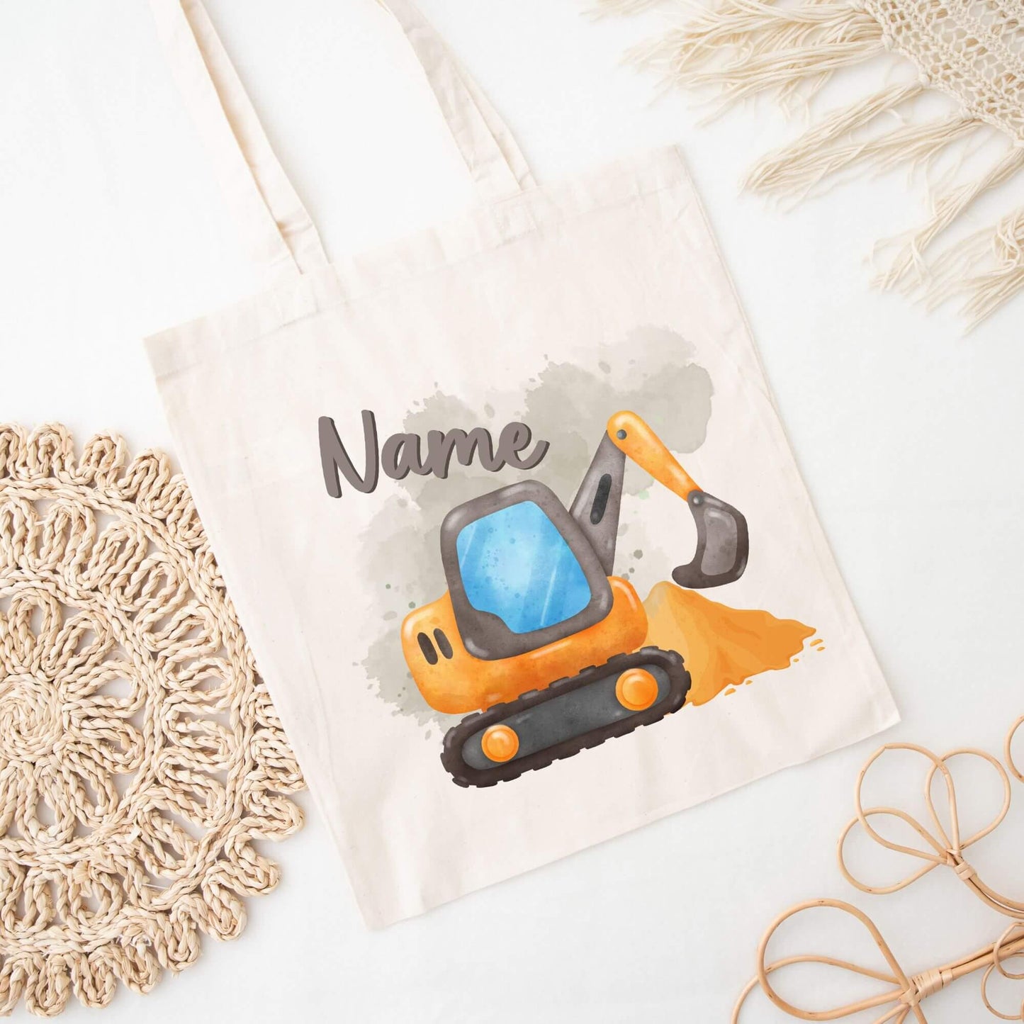 Personalisiertes Gastgeschenk kleine Jutebeutel - Bagger