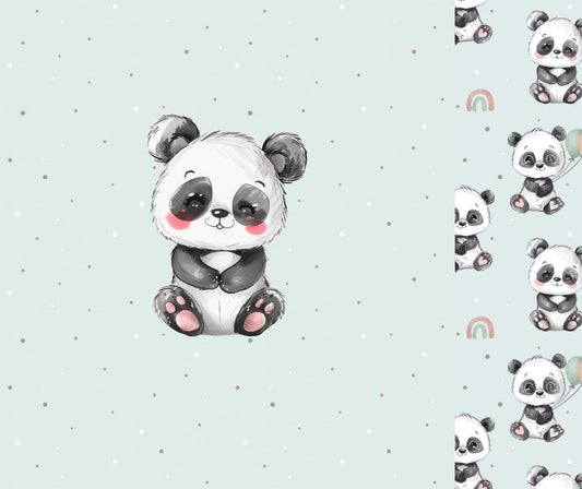Stoff Panel "Mini Panda" -Jersey oder French Terry - inkl. Muster