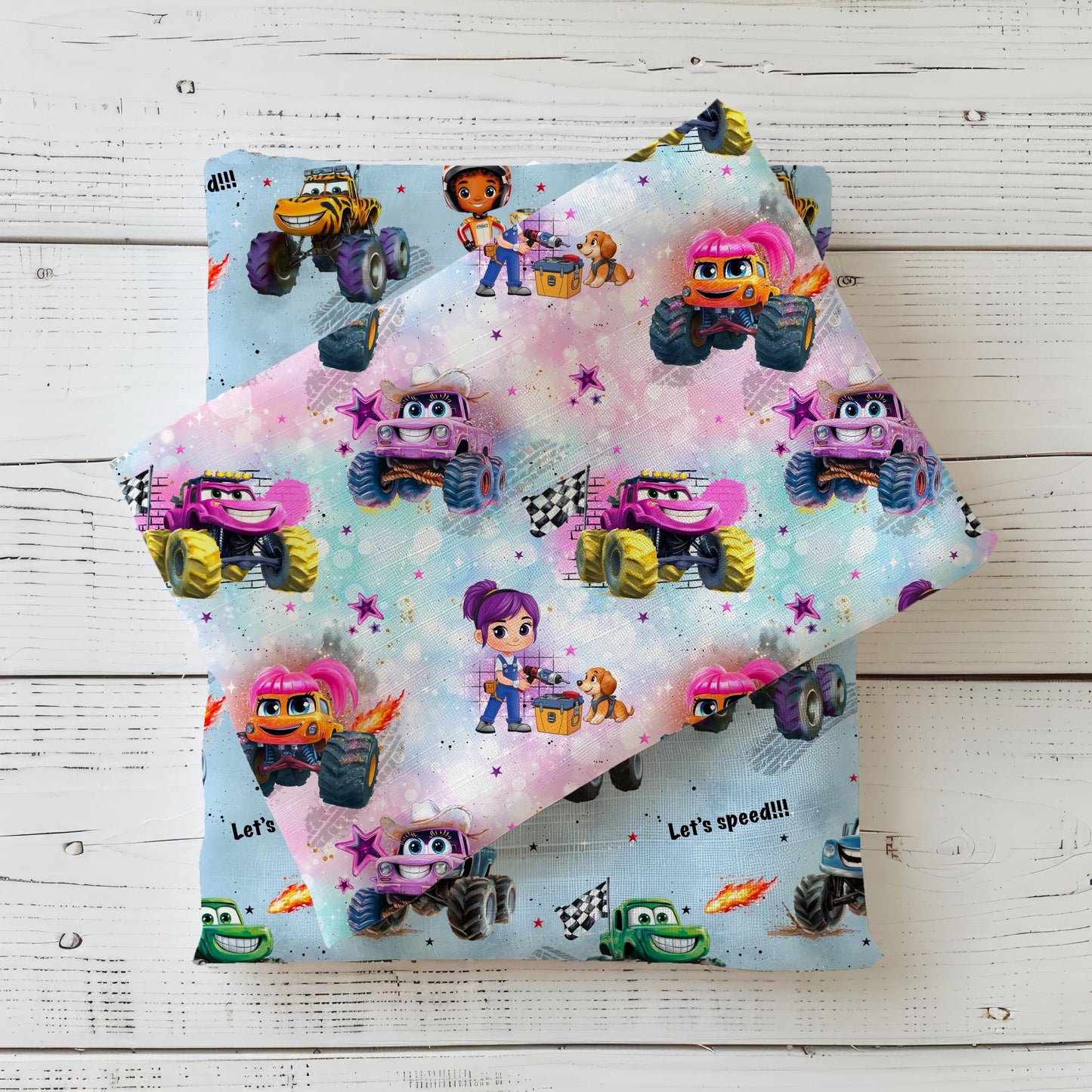 Sweatshirt Kinder "Monstertruck" rosa - French Terry