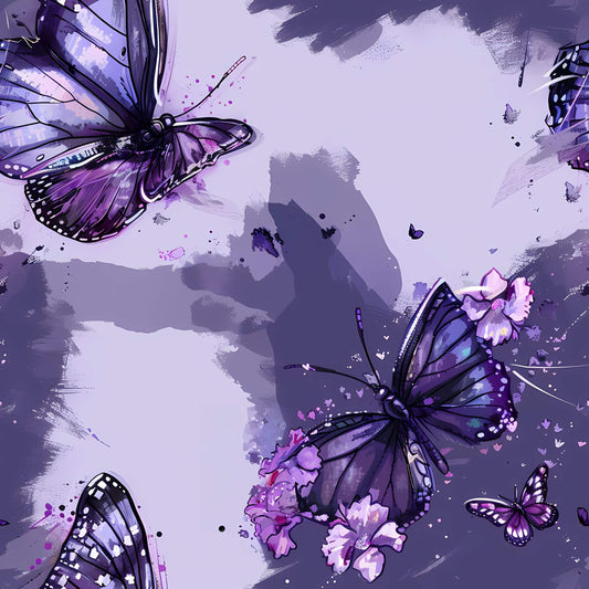 Jersey oder French Terry "Fliederflug" Meterware