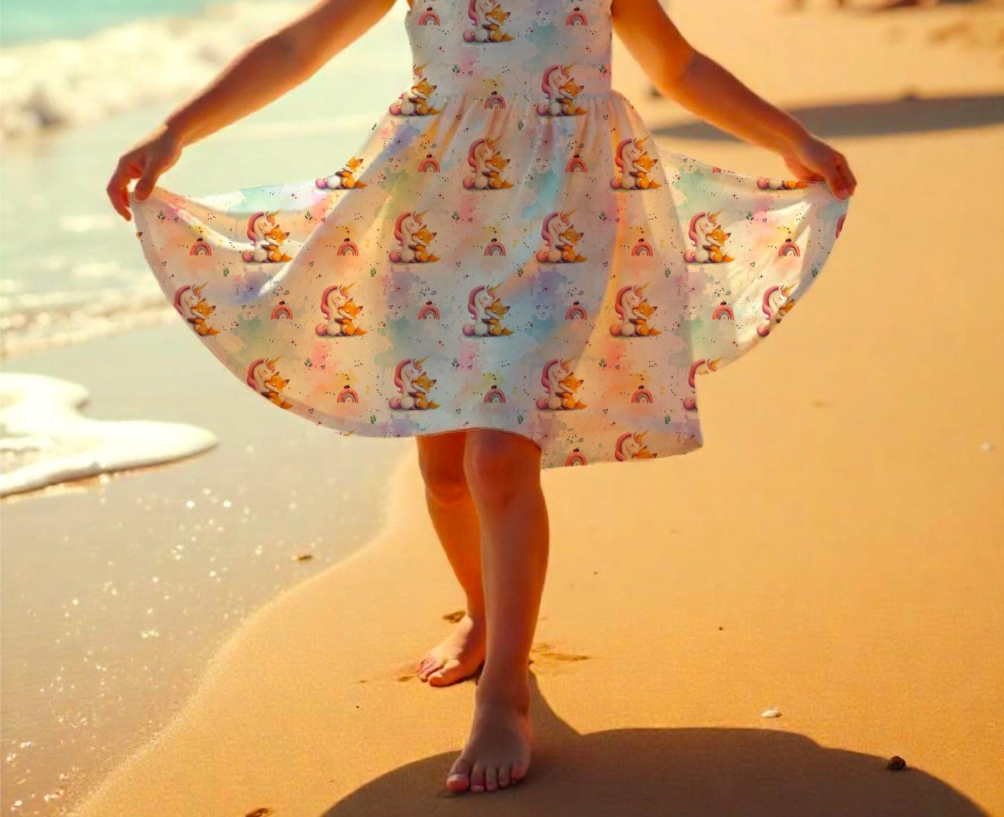 Drehkleid "Einhorn & Fuchs" aus French Terry
