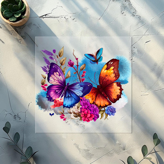 Bügelbilder für Textilien "Schmetterlinge" - Glitzer Bügelbild