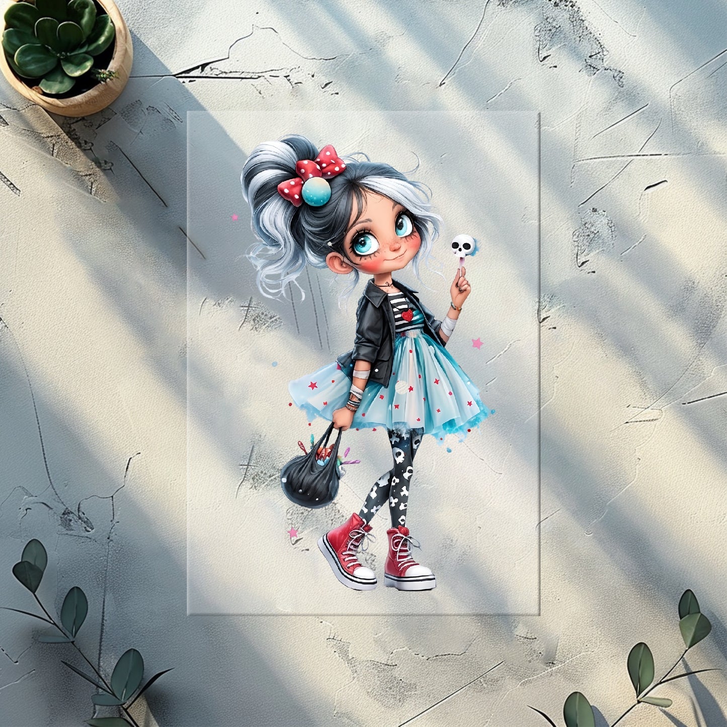 Glitzer-/ Bügelbild "Rebel Girl"