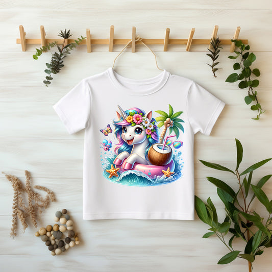 Glitzer-/Bügelbild "Einhorn-Sommerparty"