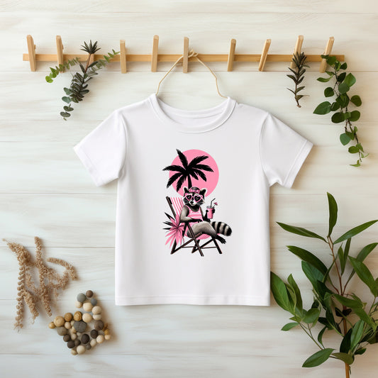 Glitzer-/Bügelbild "Pink Paradise Raccoon"