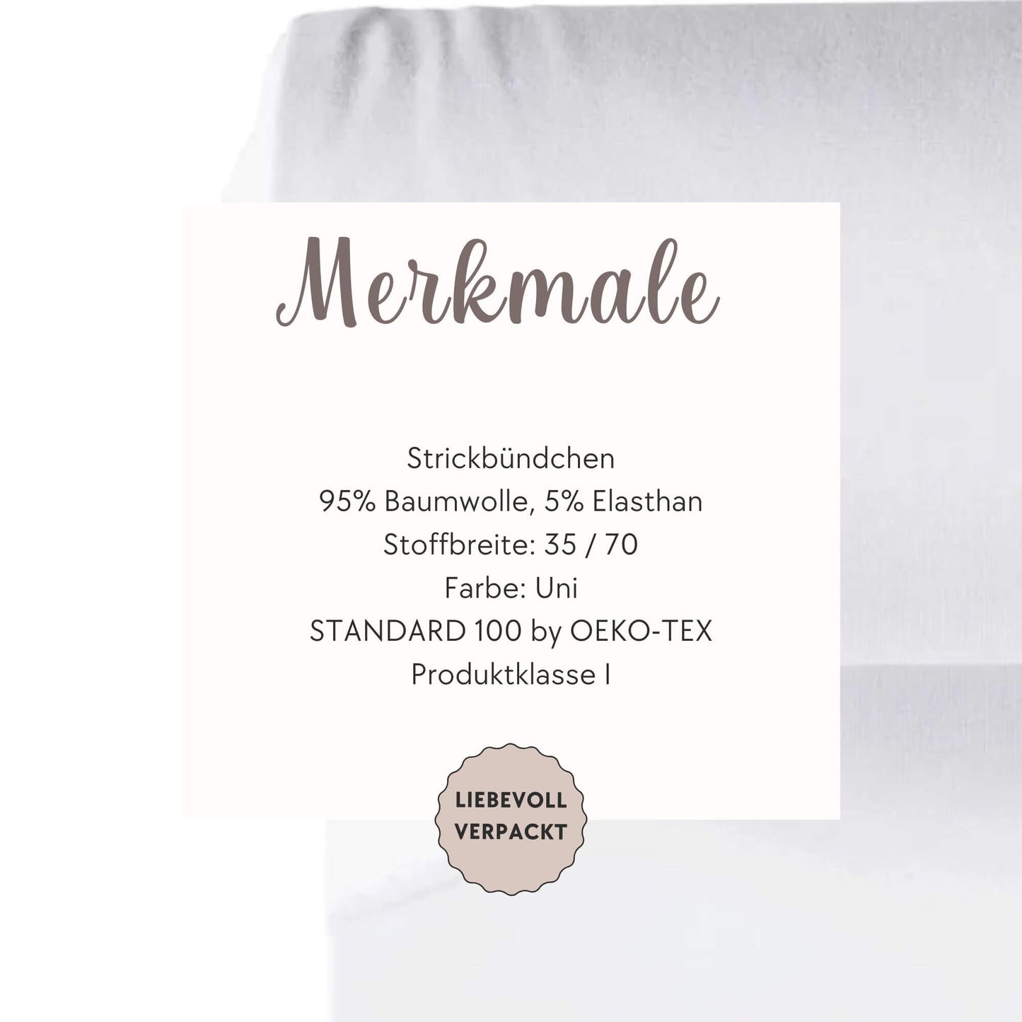 Bündchen Stoff in Weiß - Feinripp