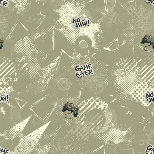 Kinderstoff Kombi Jersey | Rib Jersey | French Terry Meterware im Vintage Gaming Look