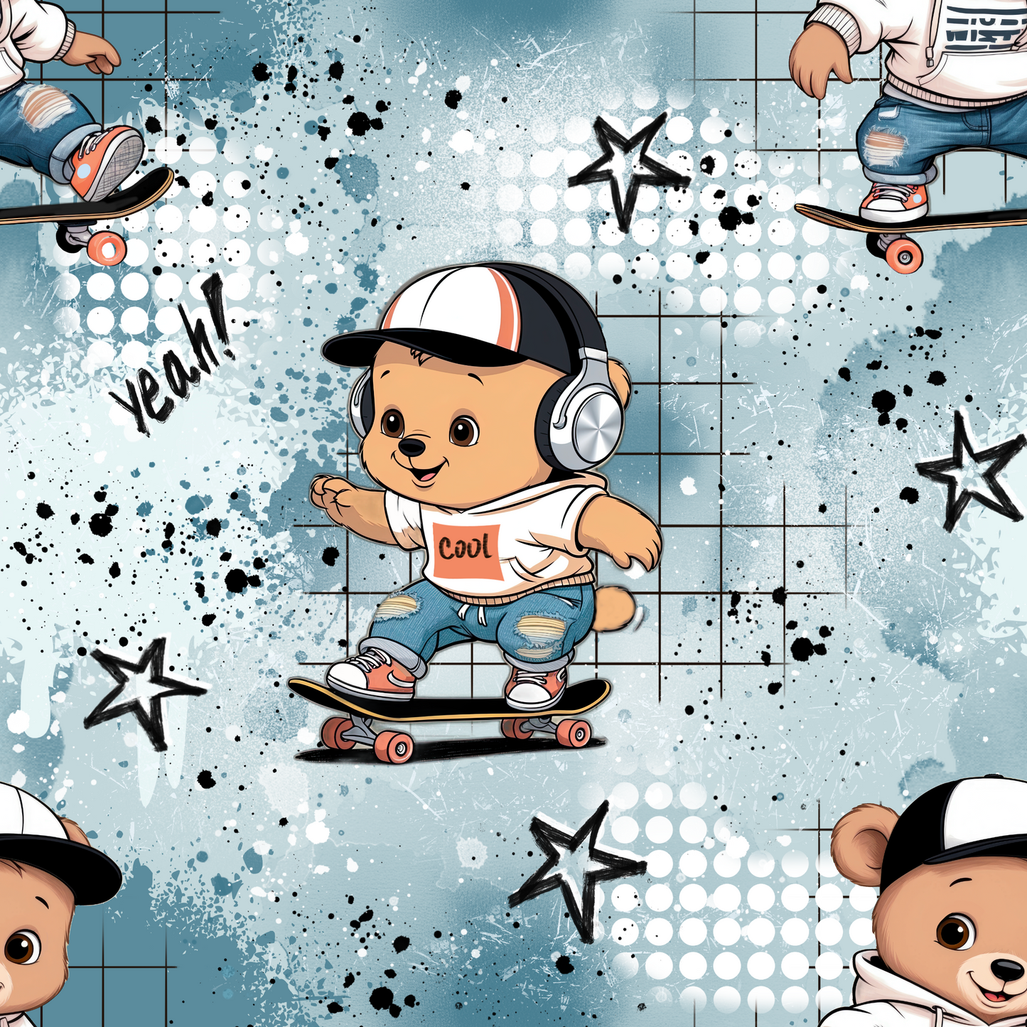 Sweatshirt Kinder "Skater Bär" - French Terry