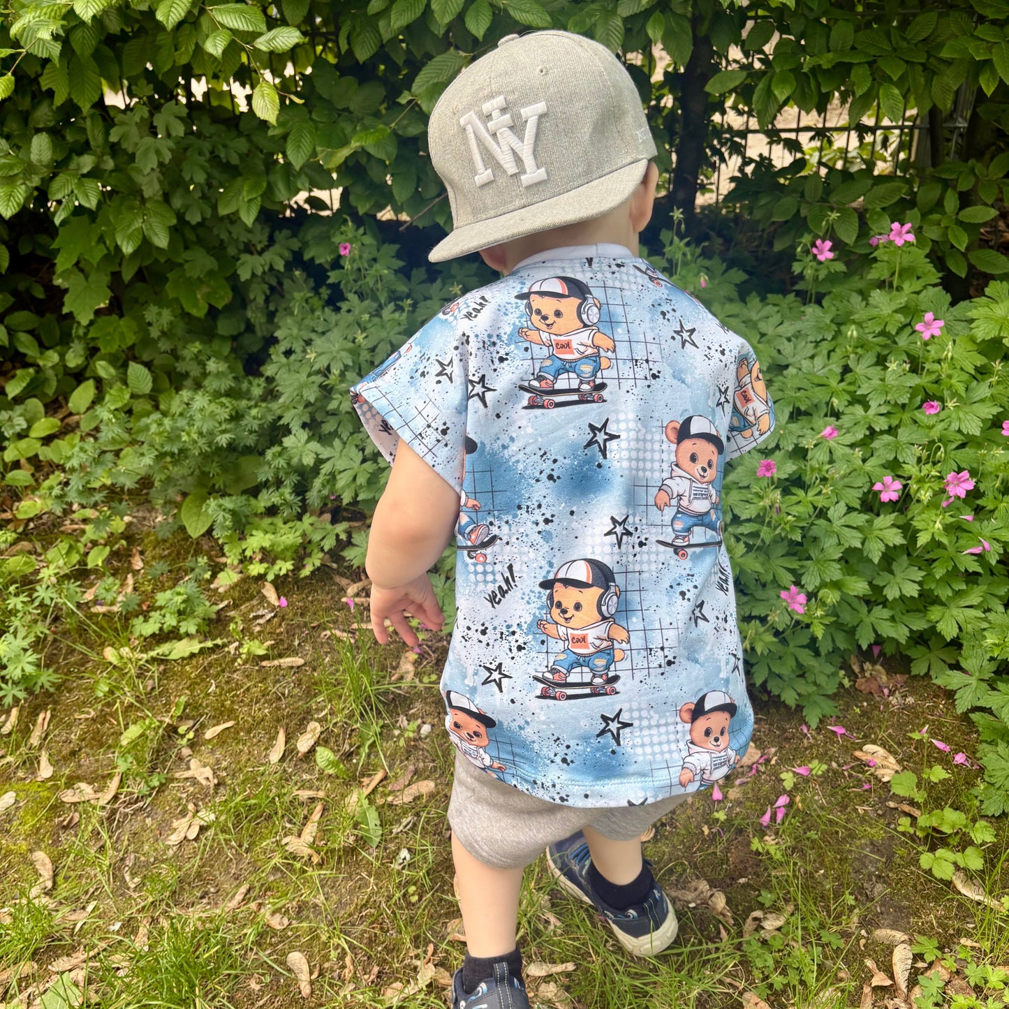 Skater Bär | Bären Stoff Meterware | Kinderstoff