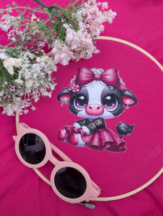 Glitzer-/Bügelbild "Pink Moo Princess"