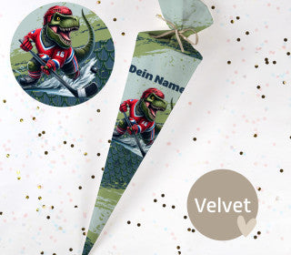 Personalisierte Schultüte "Dino Gang - Eishockey"