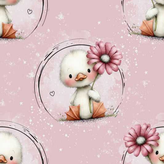 Kinderstoff Meterware 0,5m Jersey „Kleines Glücksküken"