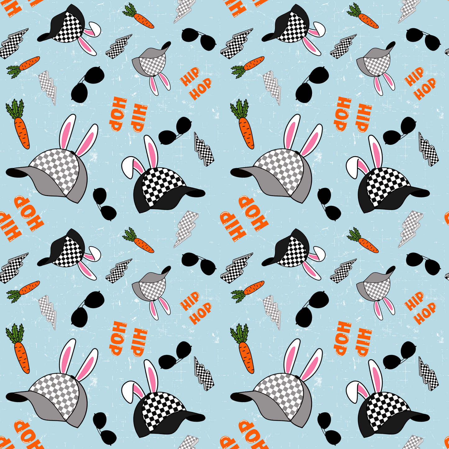 Hip Hop Hoppel | Hasen Stoff Meterware | Baby- und Kinderstoff