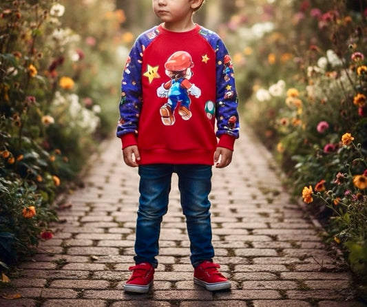 Raglan Sweatshirt Kinder "Super Boy" – French Terry