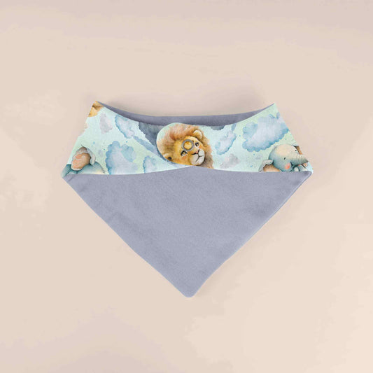 Handmade Halstuch für Baby´s "Safari Träume" blau - personalisierbar