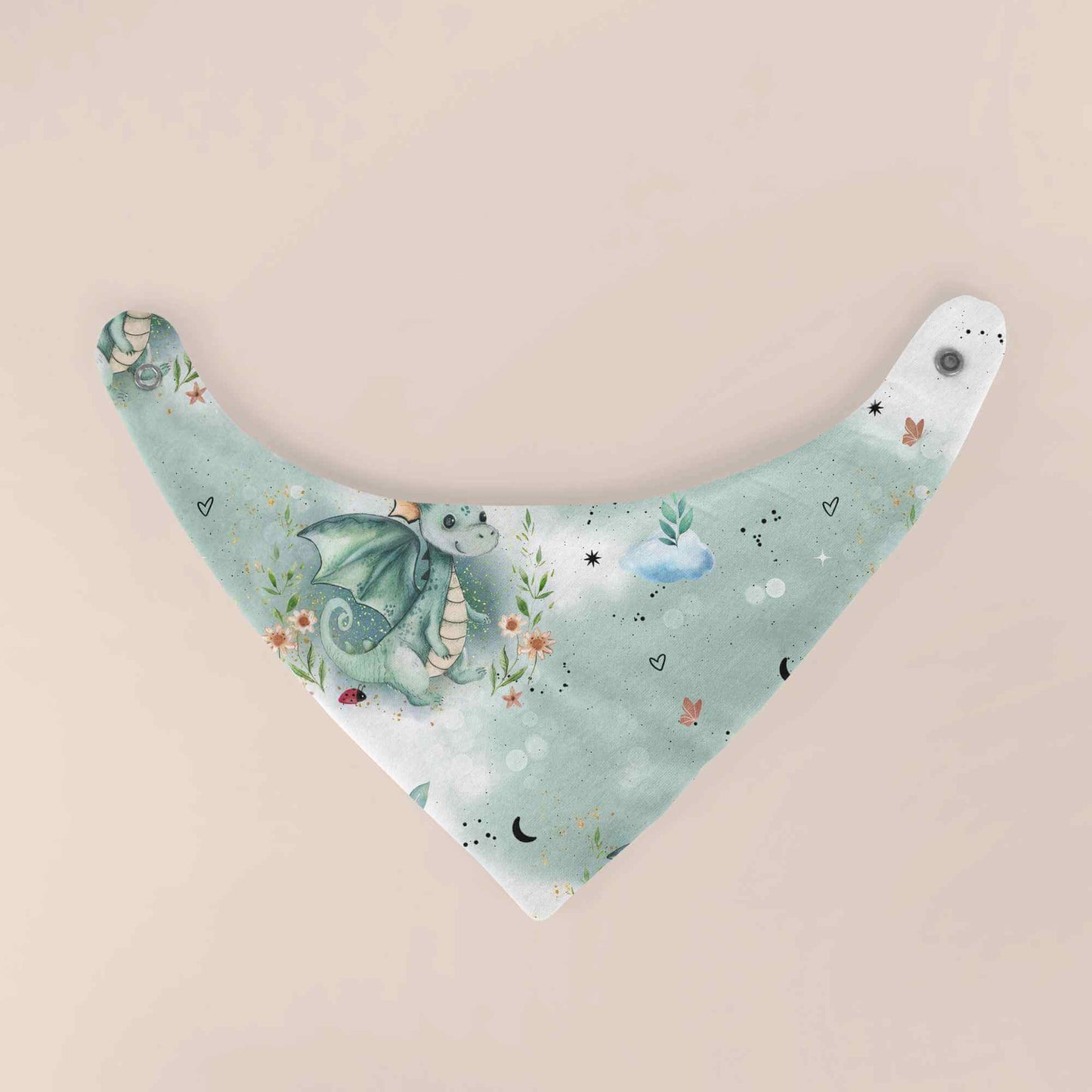 Handmade Halstuch für Baby´s "Drache" mint - personalisierbar