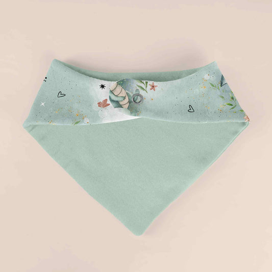 Handmade Halstuch für Baby´s "Drache" mint - personalisierbar