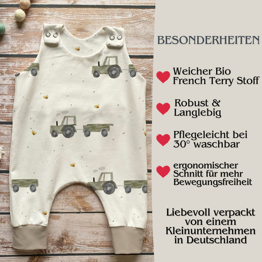 Handmade Baby Strampler "Traktor"