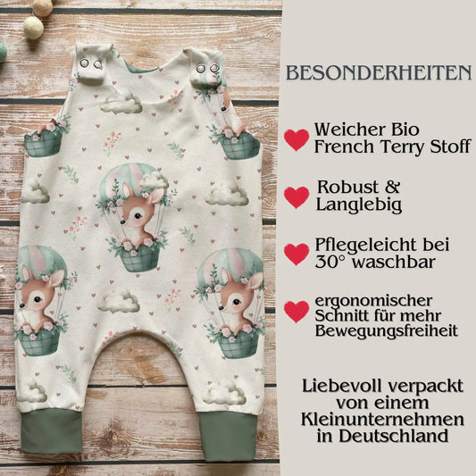 Personalisierter Baby Rombergs mit Wunschname, ergonomischer Schnitt für Bewegungsfreiheit, maschinenwaschbar bei 30°