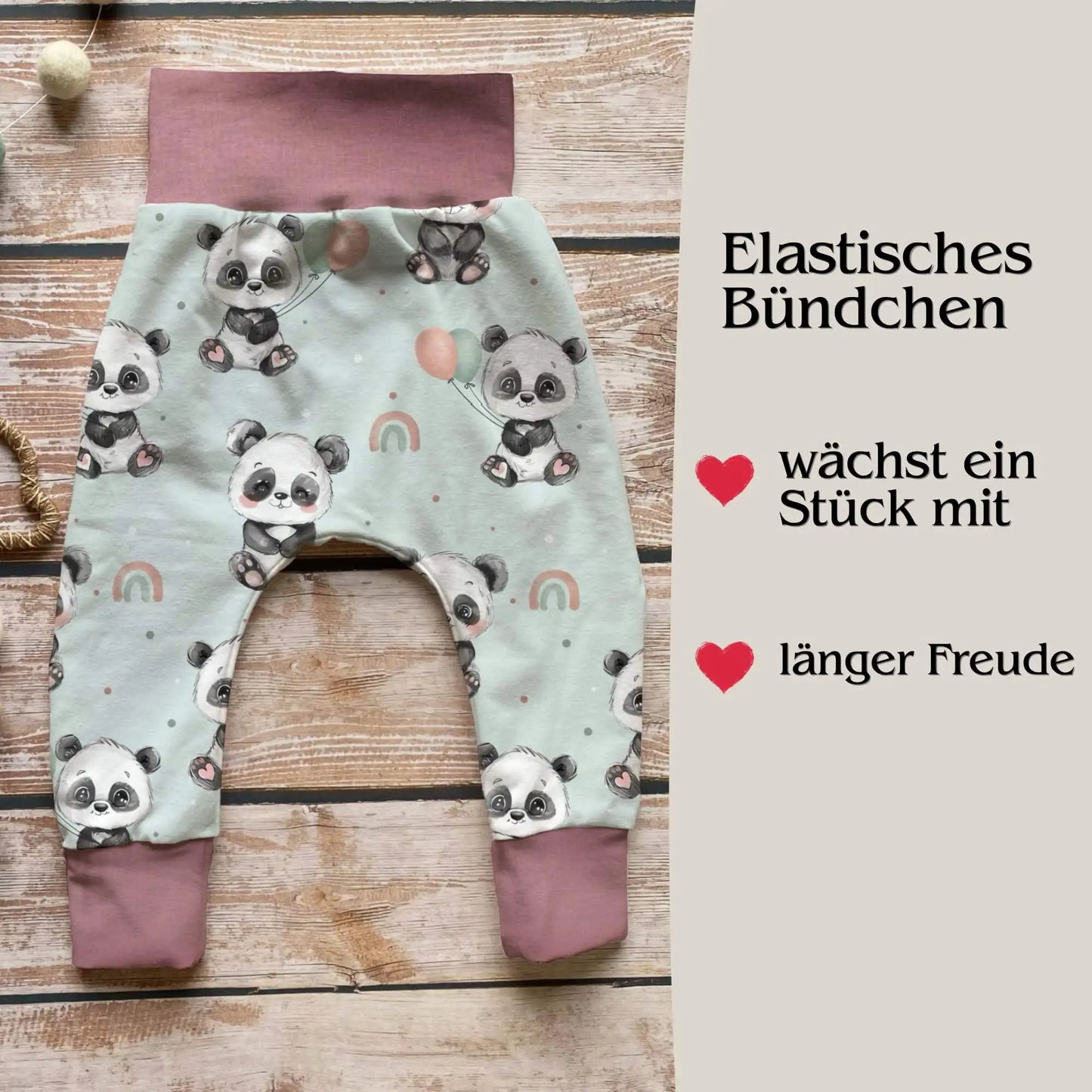 Handmade Pumphose "Panda" - Altrosa