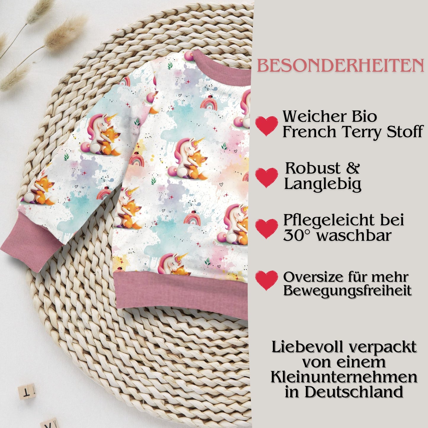 Sweatshirt Kinder "Einhorn & Fuchs" – French Terry