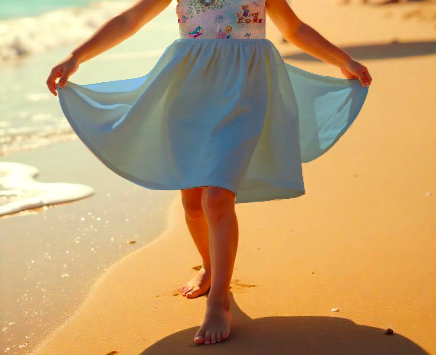 Drehkleid „Moonlight Princess" blauer Rock aus French Terry