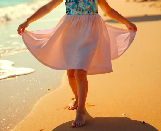 Drehkleid „ kleine Ponys" rosa Rock aus French Terry