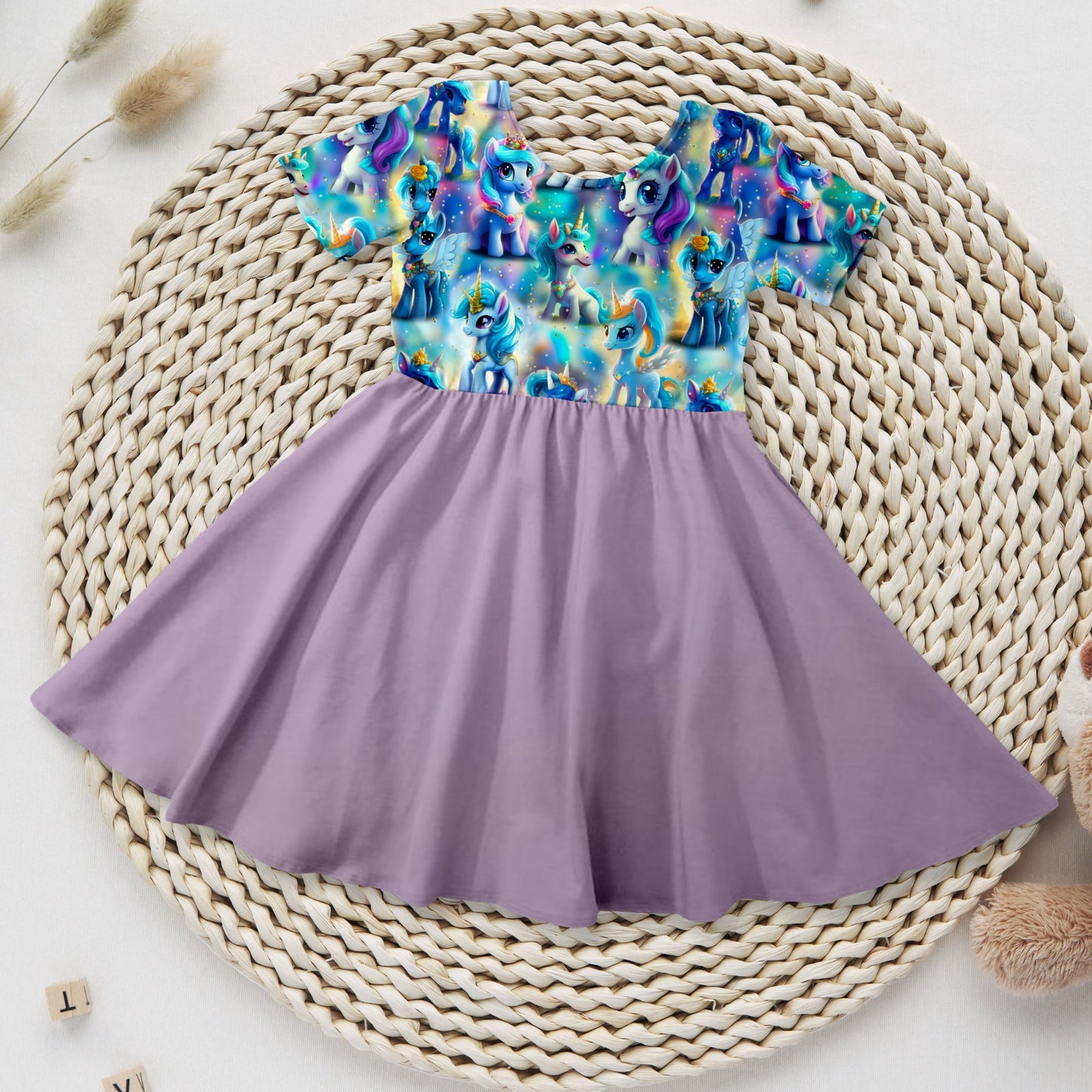 Drehkleid „ kleine Ponys" lila Rock aus French Terry