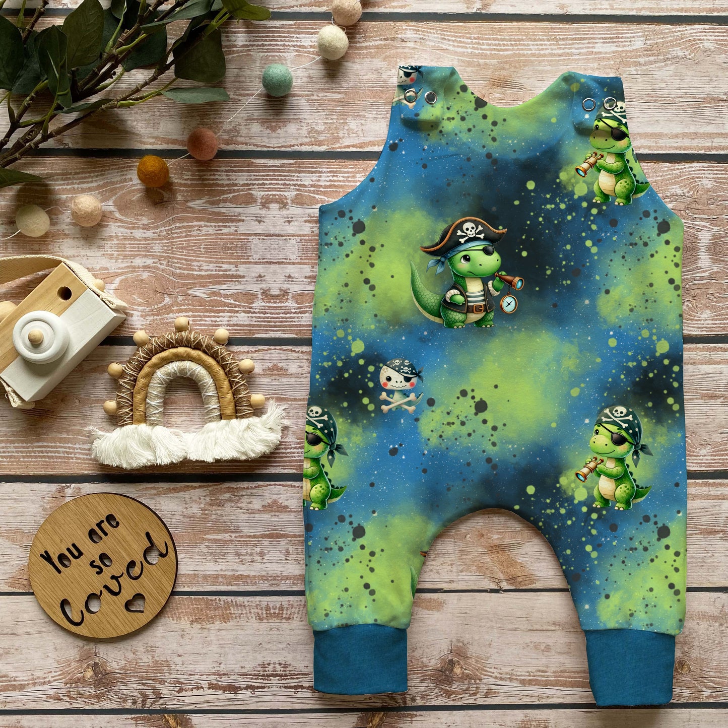 Stoffe Meterware "Piraten Dinos" - Jersey oder French Terry