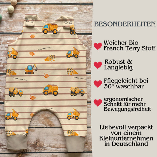 Handmade Baby Strampler "Bagger"