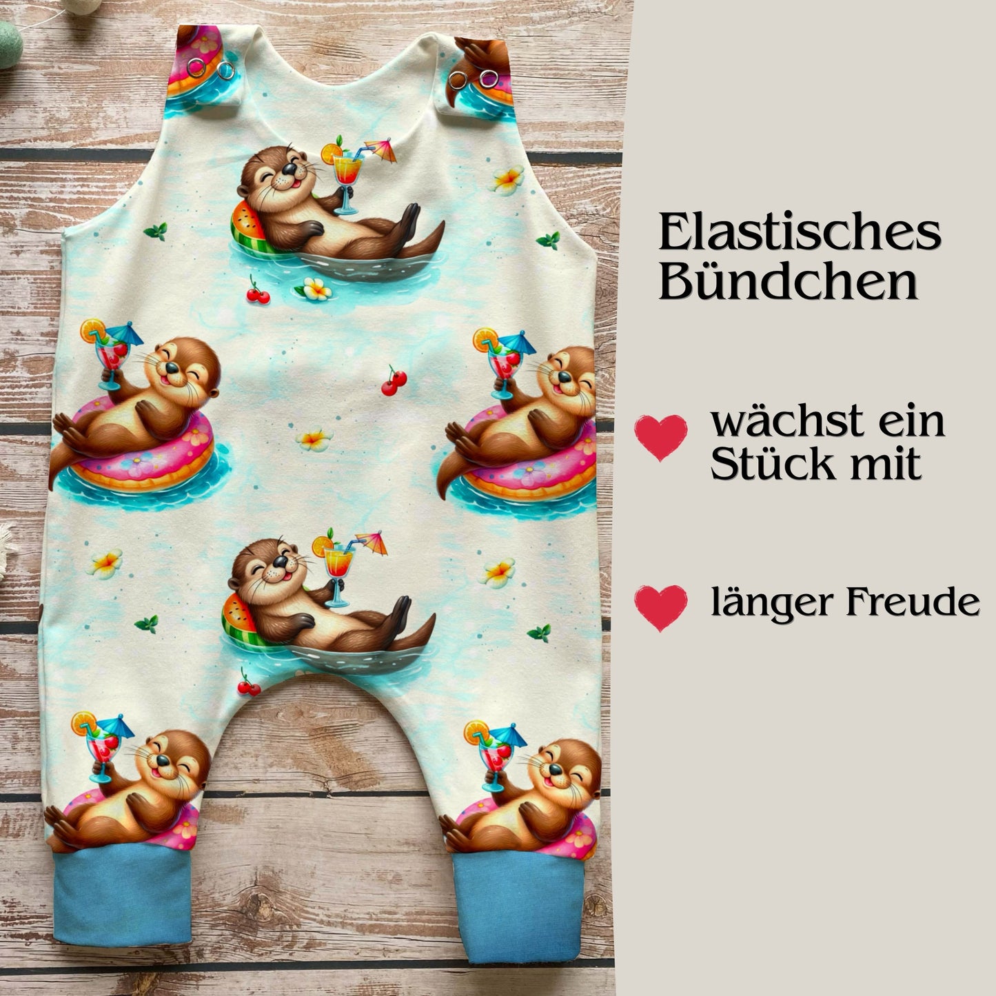 Handmade Baby Strampler "Otter"