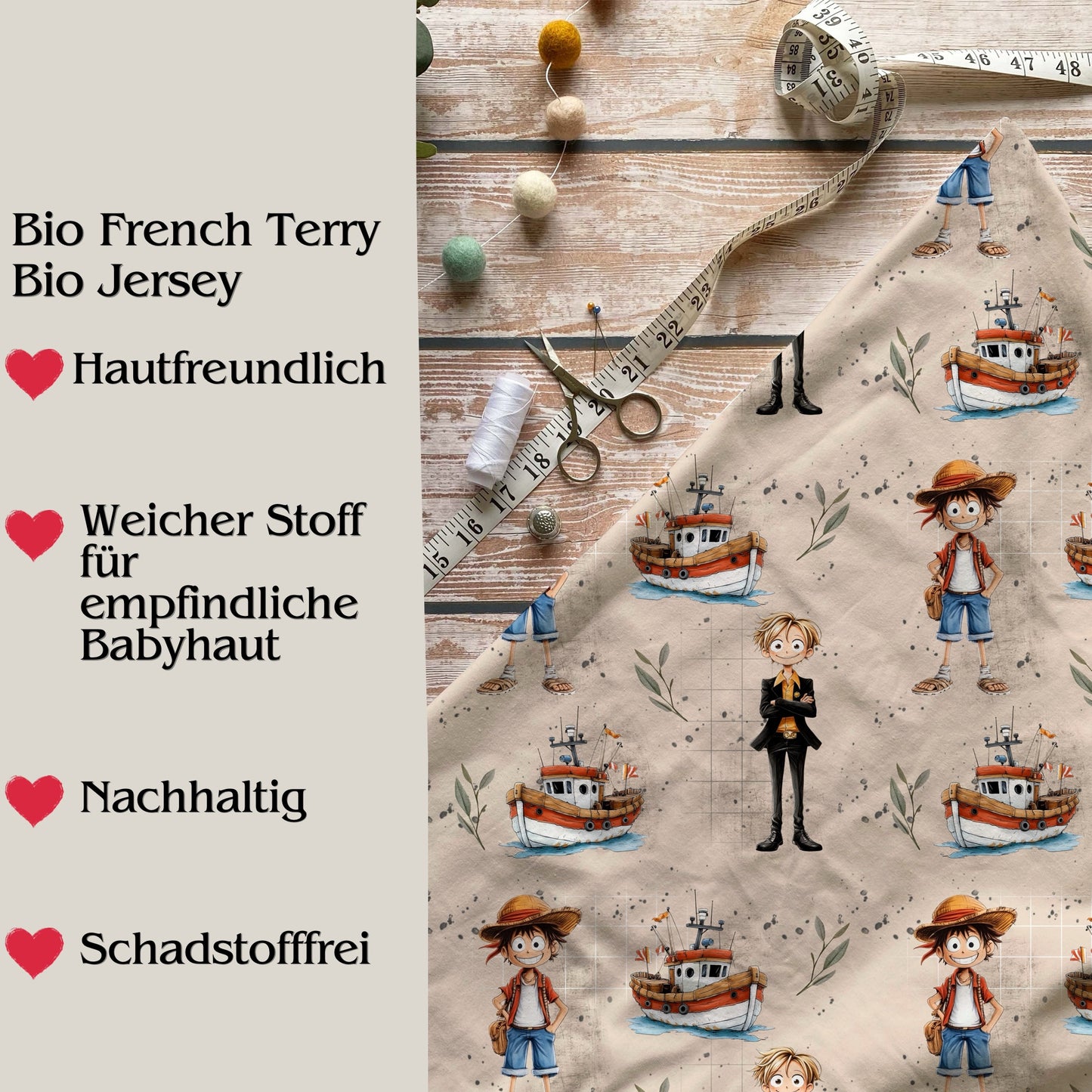 Stoffe Meterware „Abenteuer auf hoher See" - Jersey oder French Terry
