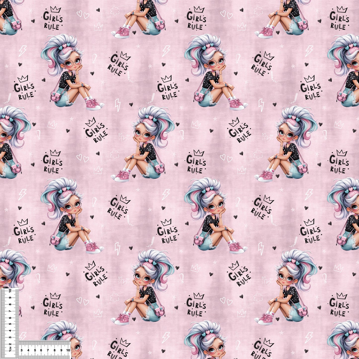 Stoffe Meterware „Girls Rule" - Jersey oder French Terry
