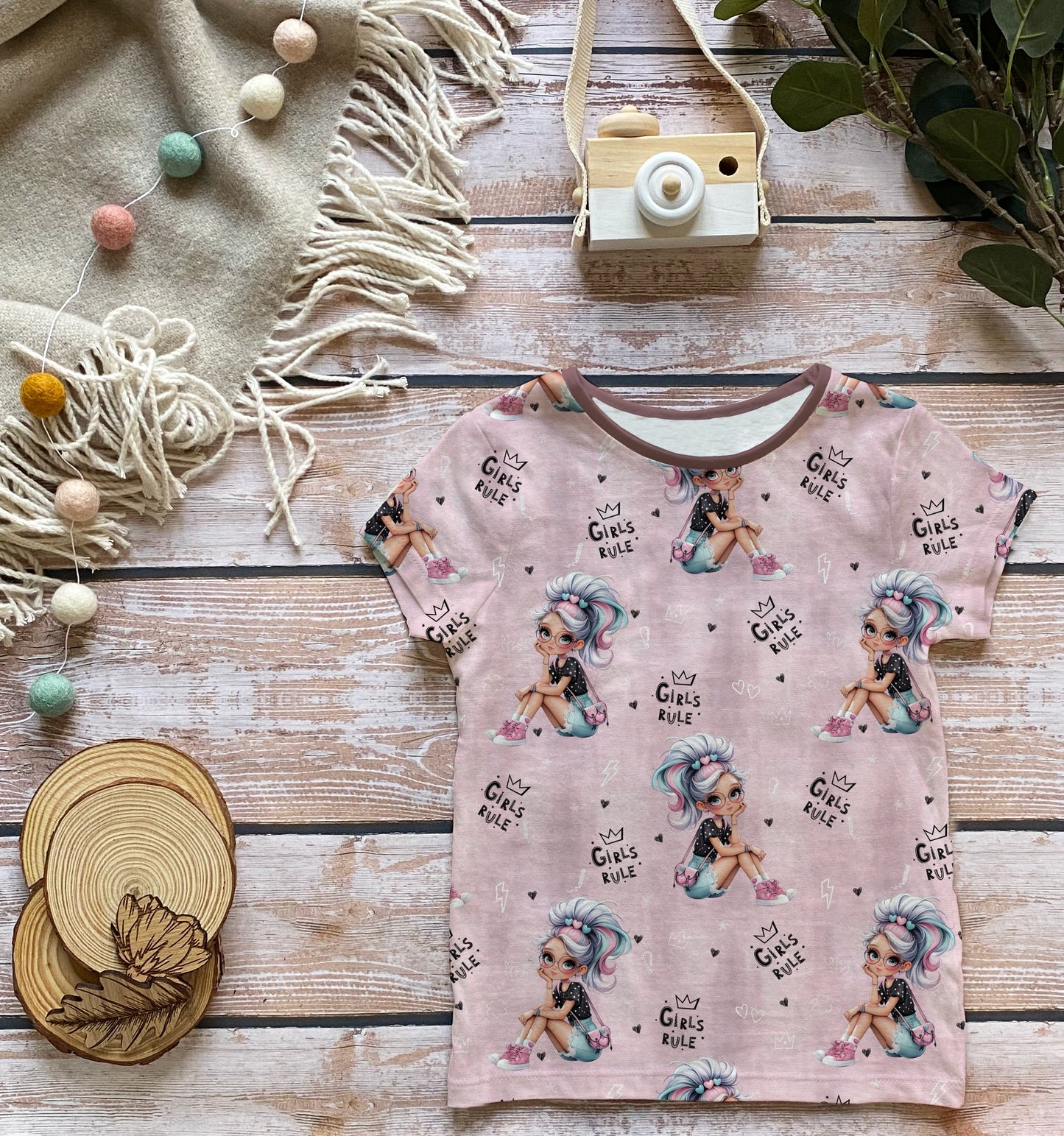 Stoffe Meterware „Girls Rule" - Jersey oder French Terry