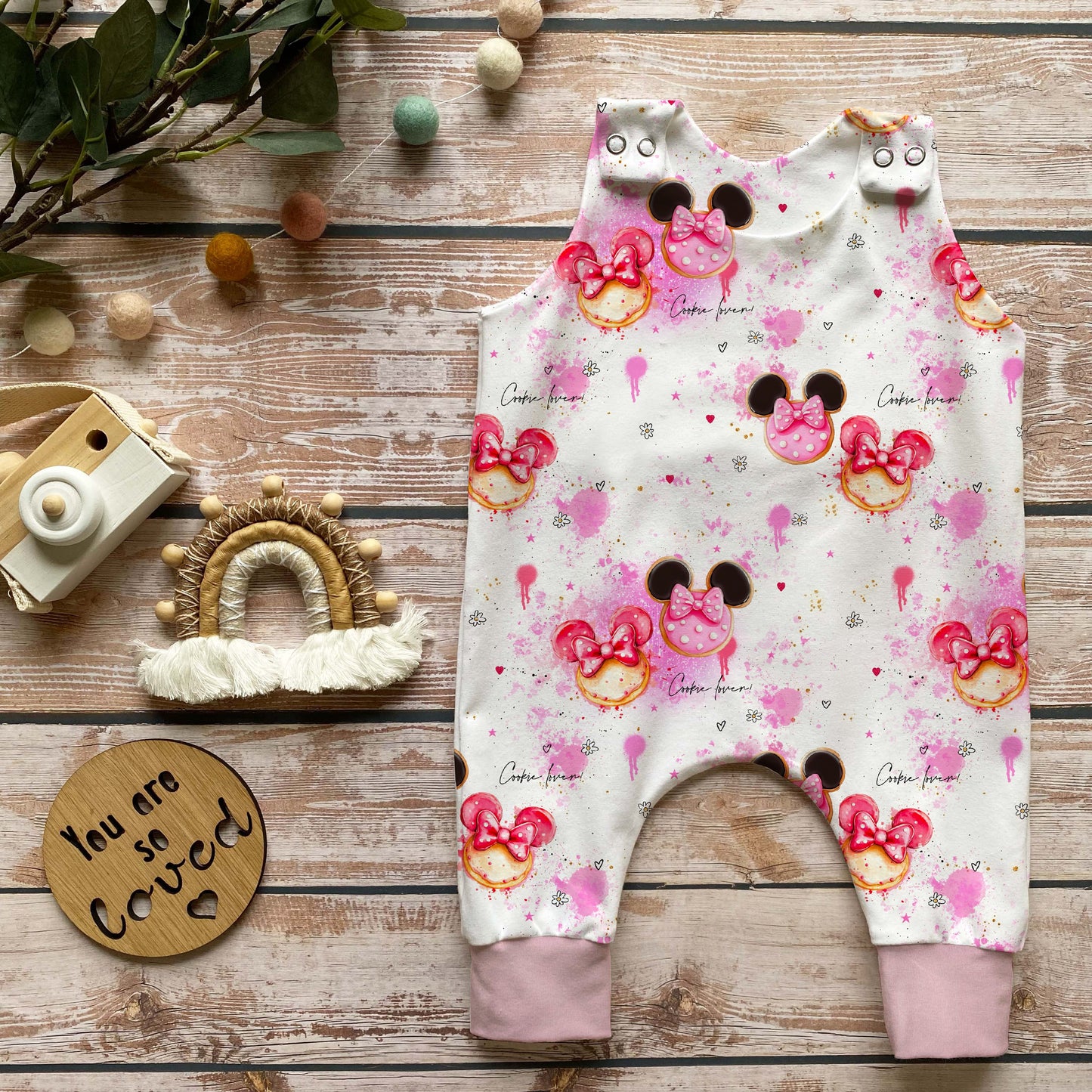 Handmade Baby Strampler "Cookie Lover"