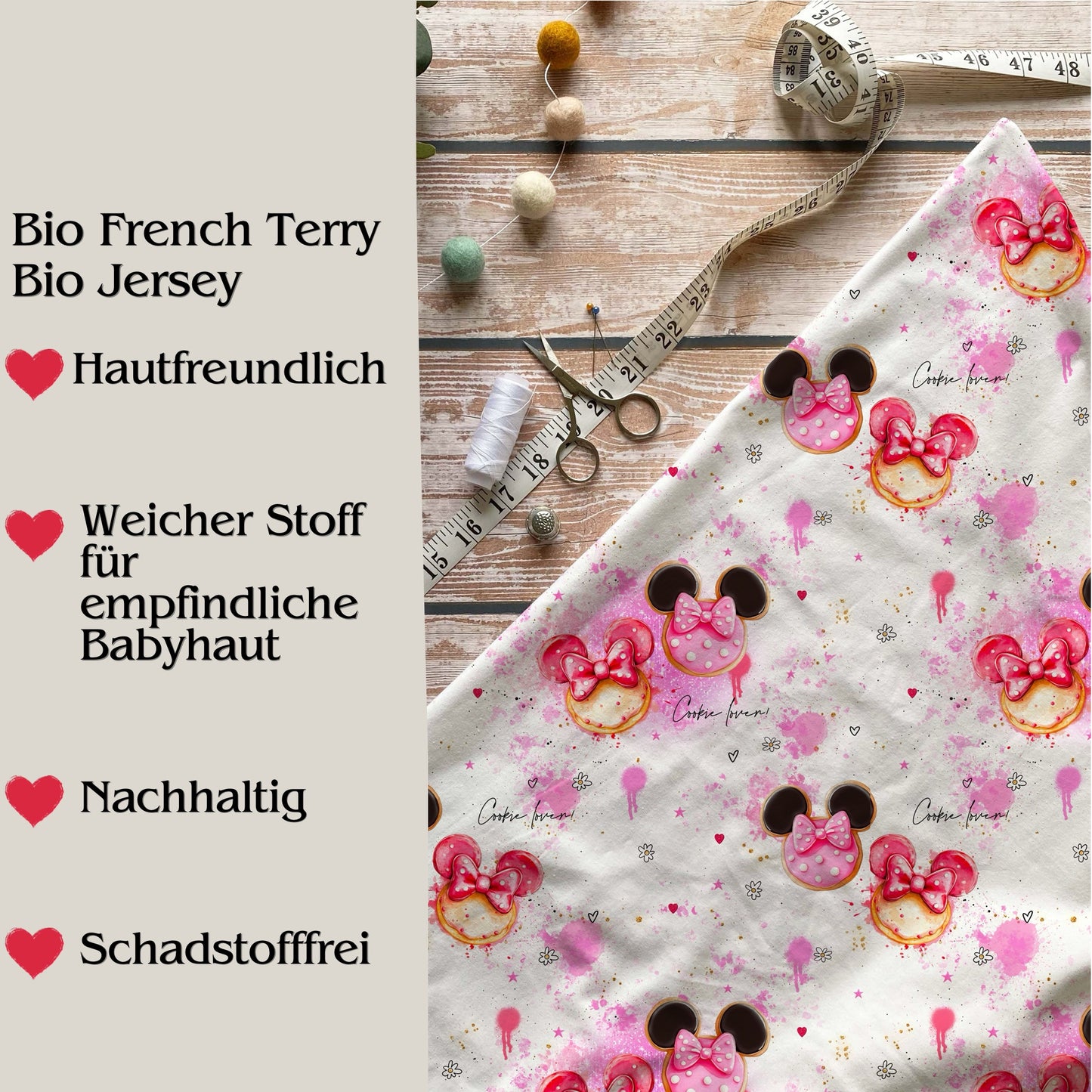 Stoffe Meterware "Cookie Lover" - Jersey oder French Terry
