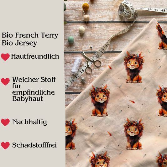 Stoffe Meterware "kleiner Löwe" - Jersey oder French Terry